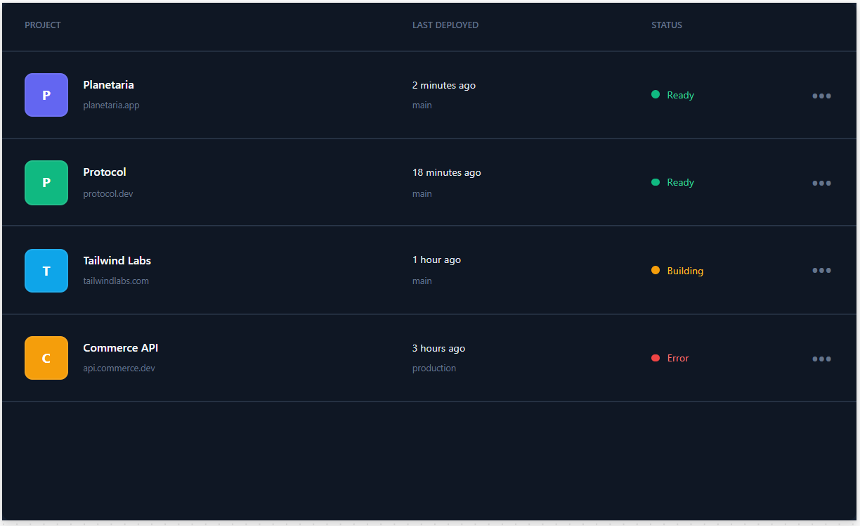Navigation Menu Component Preview